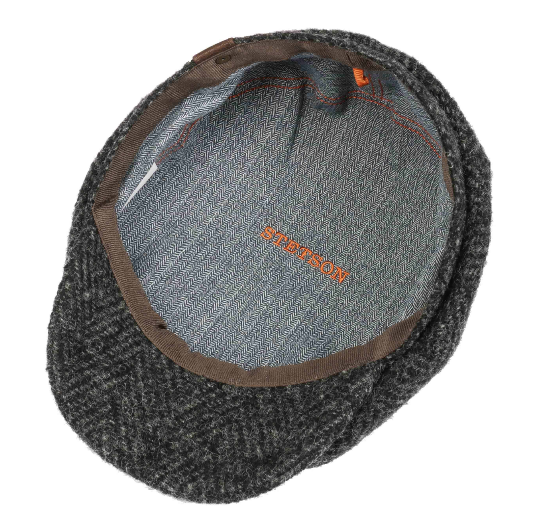 STETSON HATTERAS HERRINGBONE FLAT CAP BLACK Peter Forson Hat Shop