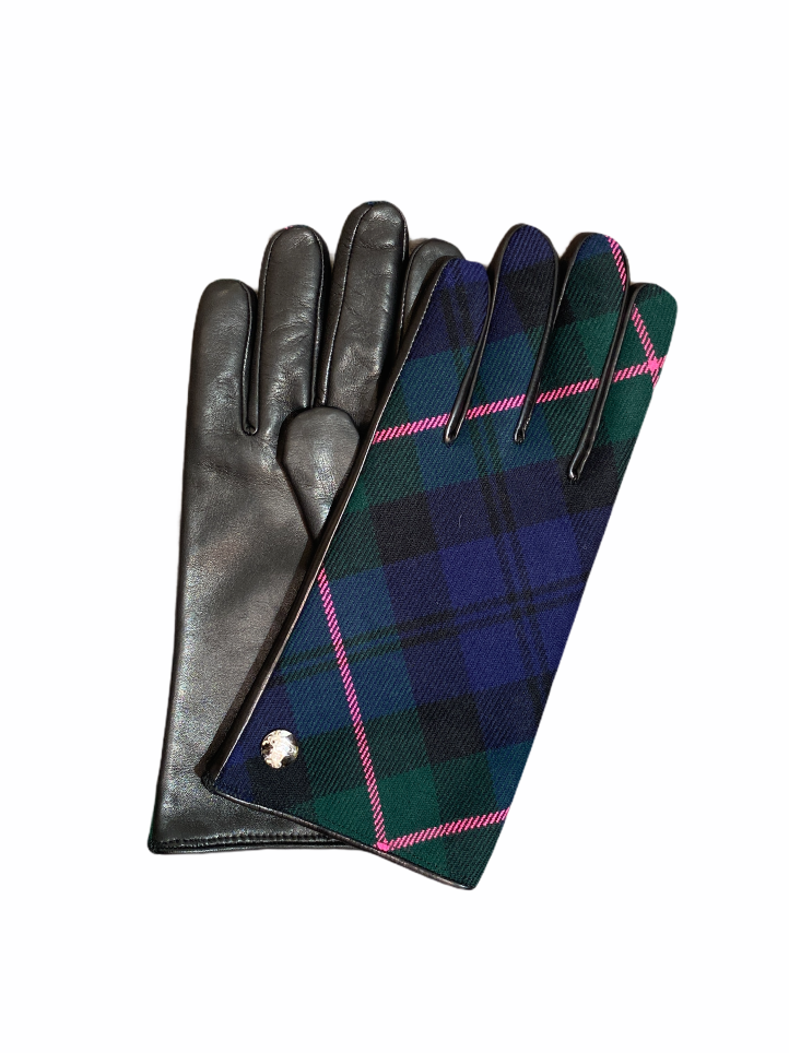 Tartan Plaid Mens Black Leather Gloves – Peter Forson - Hat Shop